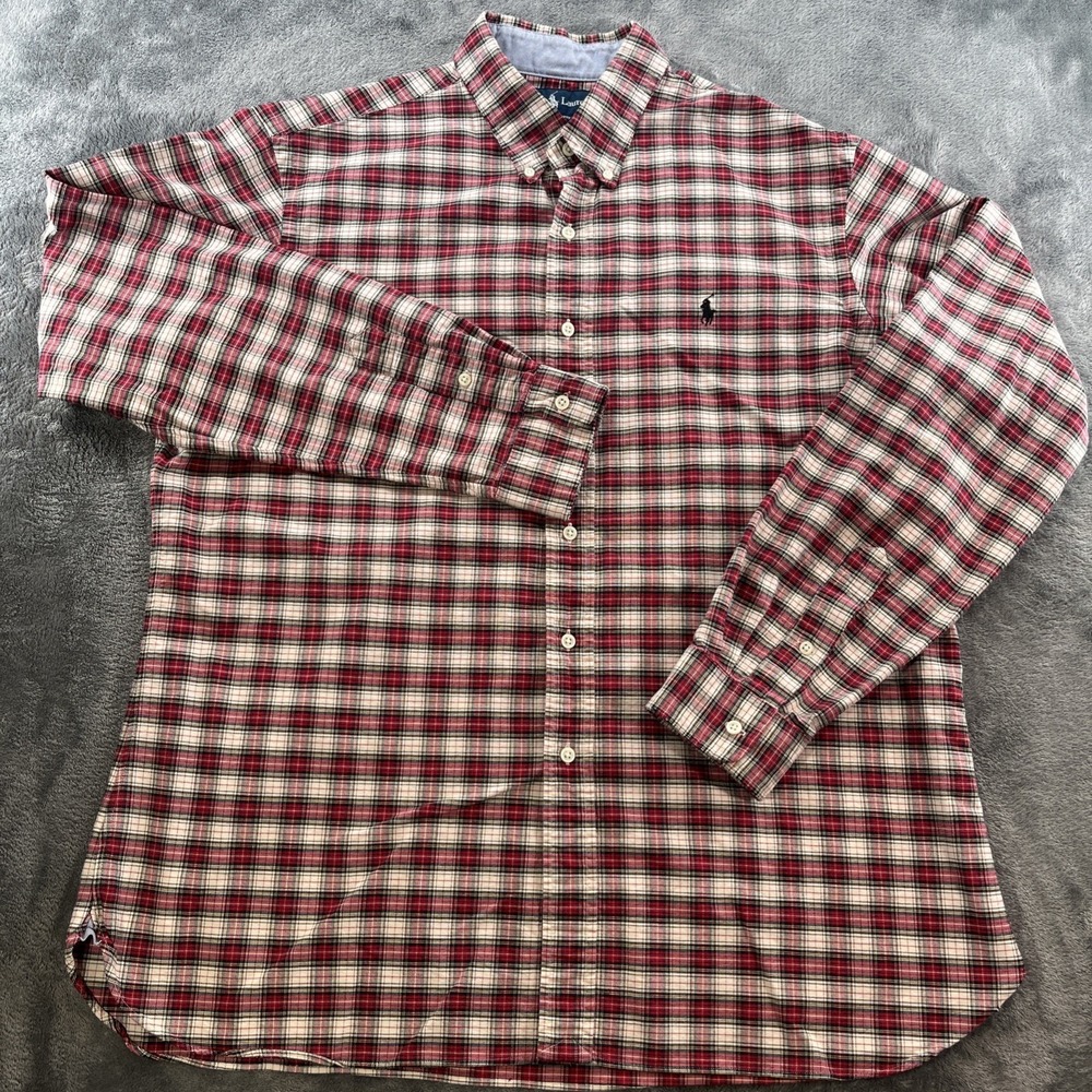 Ralph Lauren Long Sleeve Tartan Check Dress Shirt Men's Size‎ XL